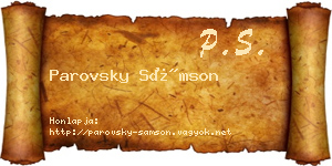Parovsky Sámson névjegykártya